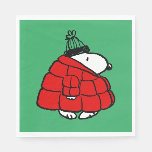 Peanuts  Snoopy Red Puffer Jacket Napkins