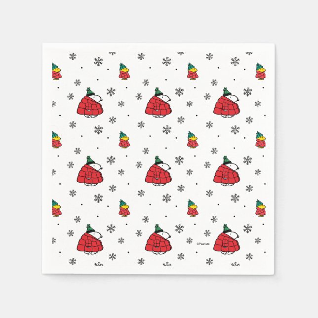 Peanuts | Snoopy Red Puffer Jacket Napkins (Front)