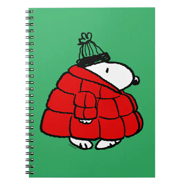 Peanuts | Snoopy Red Puffer Jacket Notebook | Zazzle