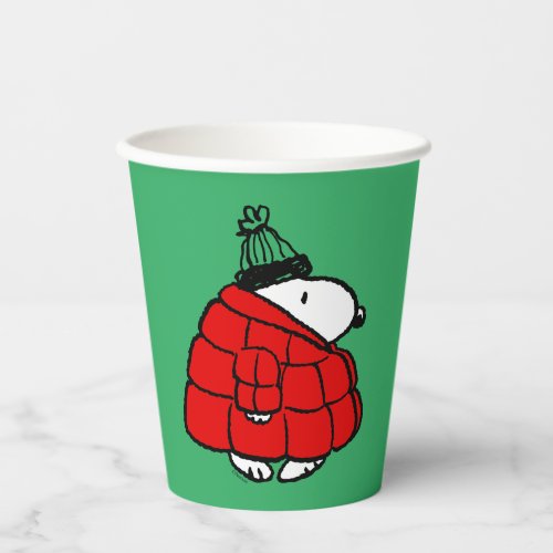 Peanuts  Snoopy Red Puffer Jacket Paper Cups
