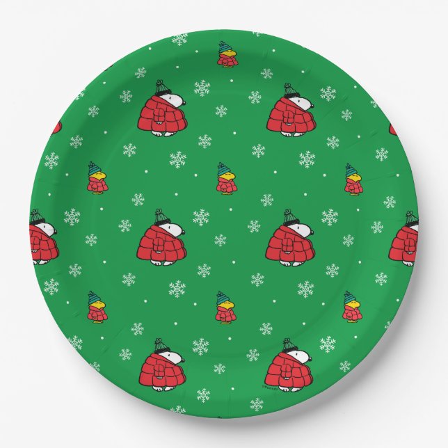 Peanuts | Snoopy Red Puffer Jacket Paper Plates (Front)