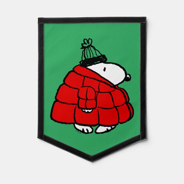 Peanuts | Snoopy Red Puffer Jacket Pennant (Front)