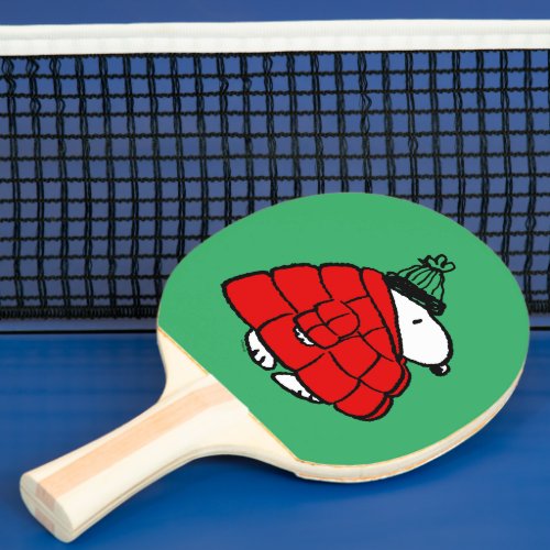 Peanuts  Snoopy Red Puffer Jacket Ping Pong Paddle