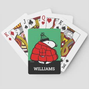 Peanuts Snoopy Red Puffer Jacket Playing Cards