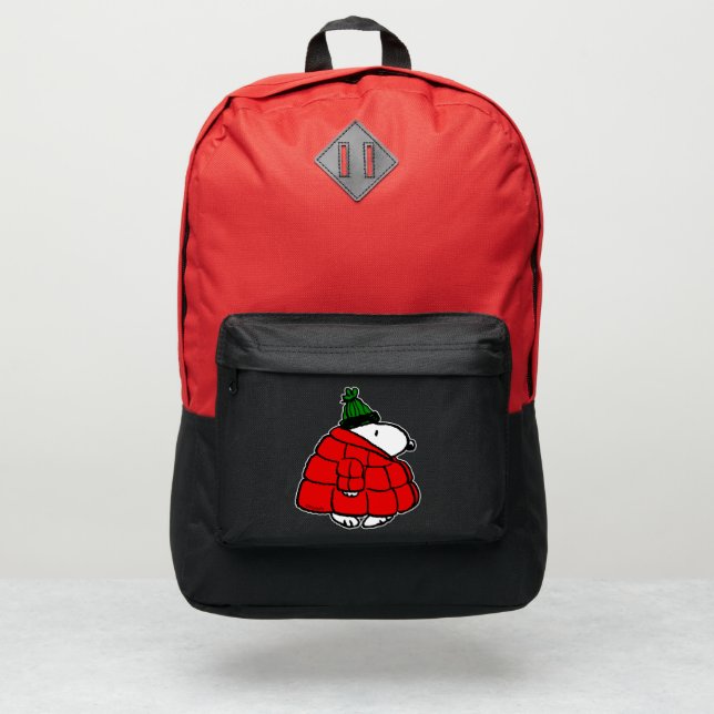 Peanuts | Snoopy Red Puffer Jacket Port Authority® Backpack (Front)