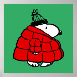 Peanuts | Snoopy Red Puffer Jacket Poster<br><div class="desc">Check out this fun Peanuts design featuring Snoopy in his red puffy winter jacket.</div>