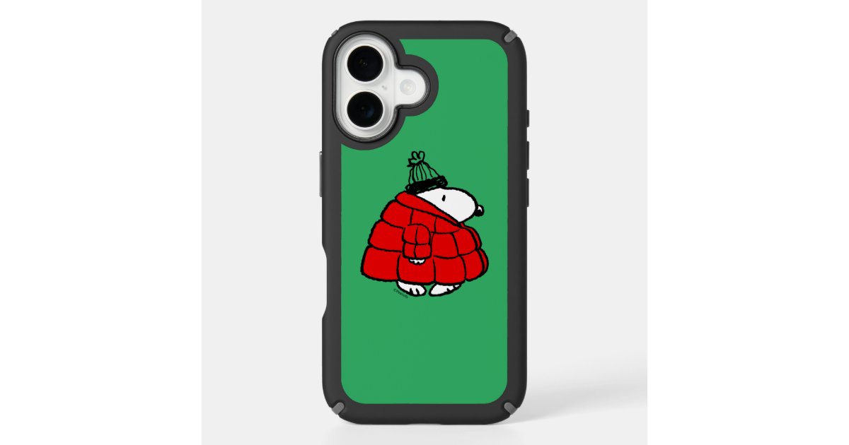 Peanuts | Snoopy Red Puffer Jacket Speck iPhone Case | Zazzle