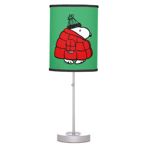 Peanuts  Snoopy Red Puffer Jacket Table Lamp