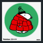 Peanuts | Snoopy Red Puffer Jacket Wall Decal<br><div class="desc">Check out this fun Peanuts design featuring Snoopy in his red puffy winter jacket.</div>