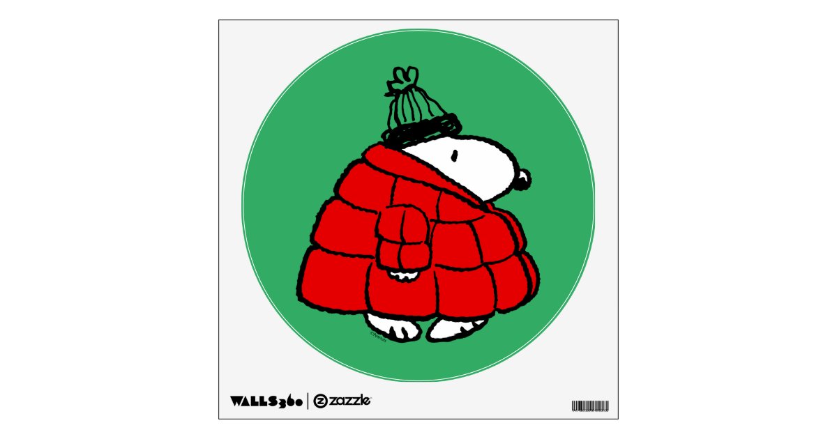 Peanuts | Snoopy Red Puffer Jacket Wall Decal | Zazzle