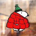 Peanuts | Snoopy Red Puffer Jacket Window Cling | Zazzle