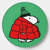 Peanuts | Snoopy Red Puffer Jacket Wireless Charger (Front)