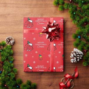 Peanuts Snoopy Red Puffer Jacket Wrapping Paper