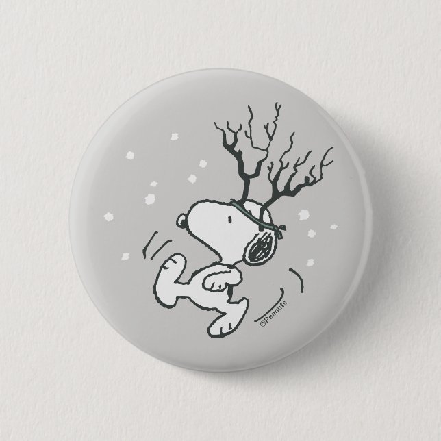 Peanuts | Snoopy Reindeer Button (Front)