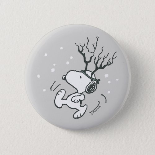 Peanuts  Snoopy Reindeer Button