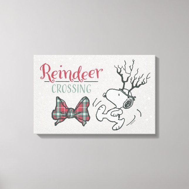 Peanuts | Snoopy Reindeer Canvas Print (Front)