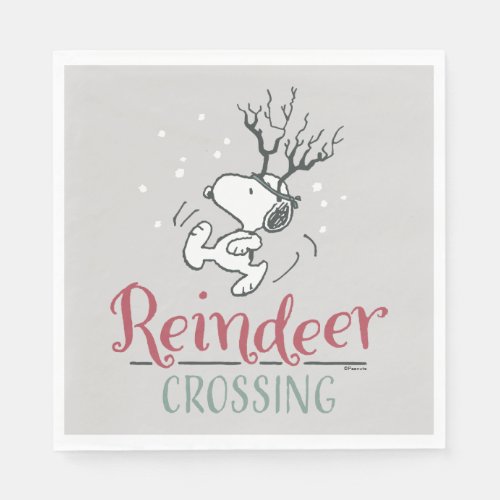 Peanuts  Snoopy Reindeer Crossing Napkins