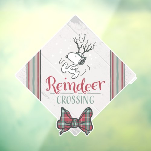 Peanuts  Snoopy Reindeer Crossing Window Cling