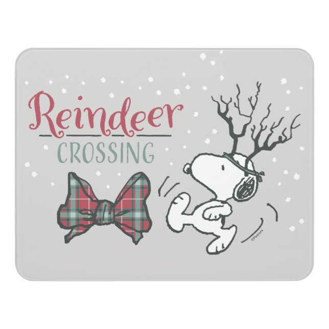 Peanuts | Snoopy Reindeer Door Sign (Contemporary Front)