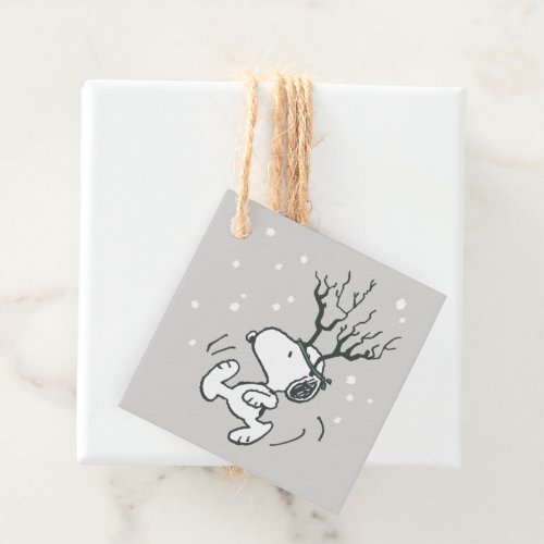 Peanuts  Snoopy Reindeer Favor Tags