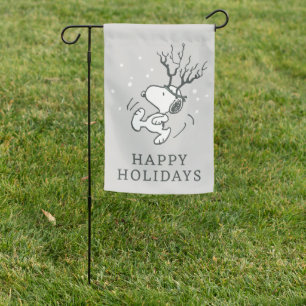 Peanuts Snoopy Reindeer Garden Flag