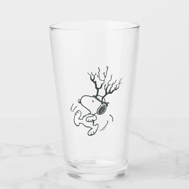Peanuts | Snoopy Reindeer Glass (Front)