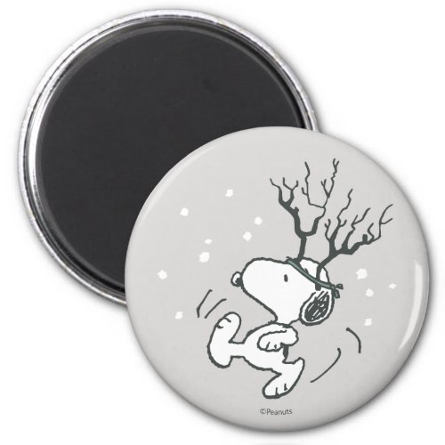 Peanuts  Snoopy Reindeer Magnet