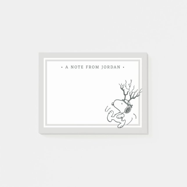 Peanuts | Snoopy Reindeer Post-it Notes (Front)