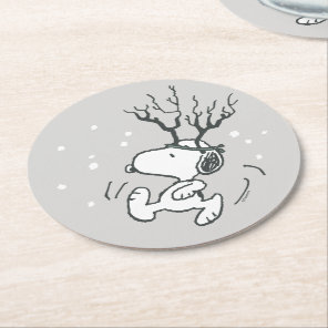 Peanuts | Snoopy Reindeer Round Paper Coaster