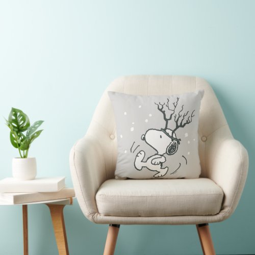 Peanuts  Snoopy Reindeer Throw Pillow