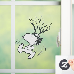 Peanuts   Snoopy Reindeer Window Cling