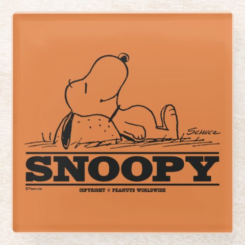 Peanuts  Snoopy Rest Break Glass Coaster