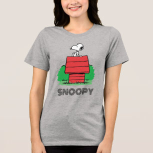 Peanuts   Snoopy Resting on Doghouse Tri-Blend Shirt