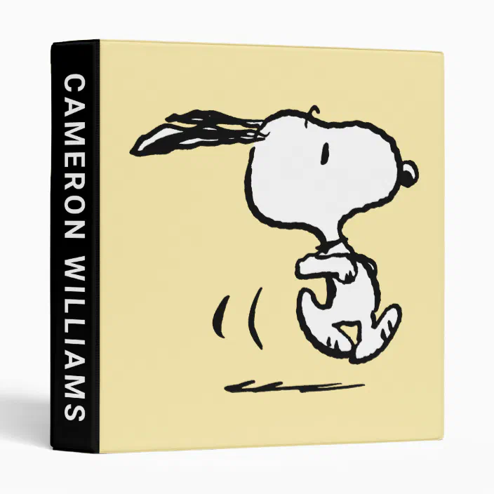 Peanuts Snoopy Running 3 Ring Binder Zazzle Com