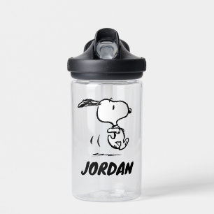 Peanuts   Snoopy Running   Add Your Name Water Bottle