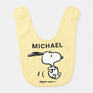 Peanuts Snoopy Running Baby Bib