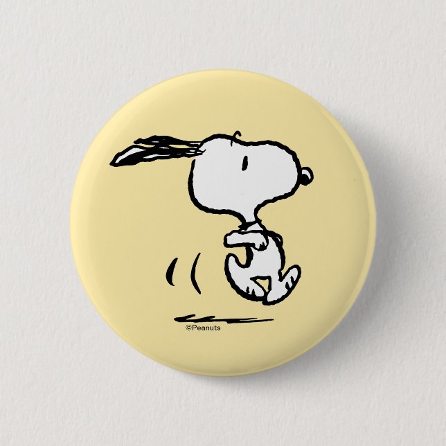 Peanuts | Snoopy Running Button (Front)