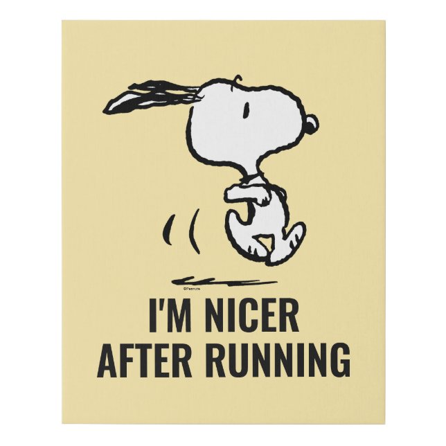 Peanuts | Snoopy Running Faux Canvas Print (Front)