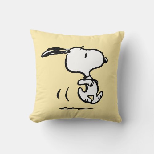 Peanuts  Snoopy Running Throw Pillow