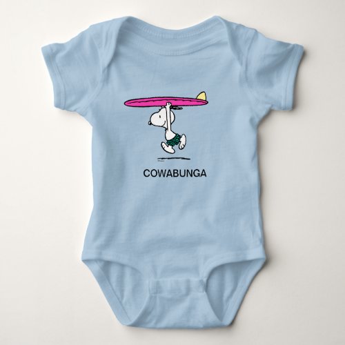 Peanuts  Snoopy Running to the Surf Baby Bodysuit