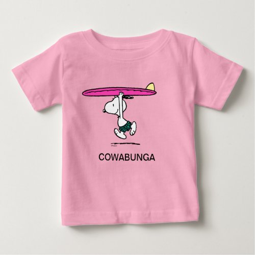 Peanuts  Snoopy Running to the Surf Baby T_Shirt