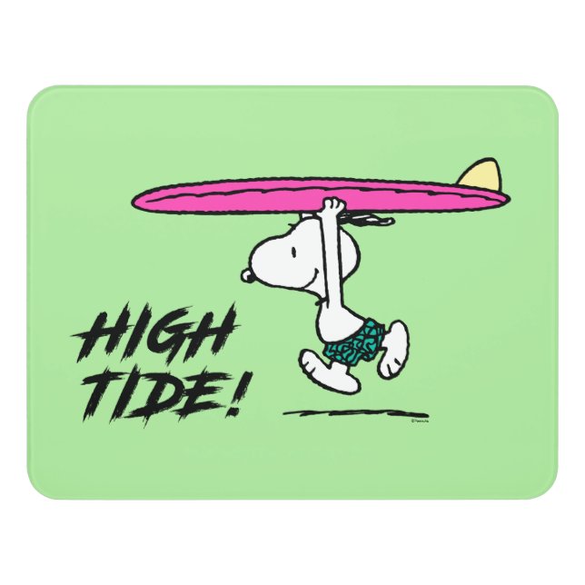 Peanuts | Snoopy Running to the Surf Door Sign (Contemporary Front)