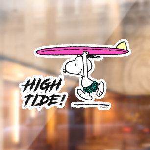 Peanuts   Snoopy Running to the Surf Window Cling