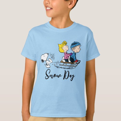 Peanuts  Snoopy Sally  Linus Sled Riding T_Shirt