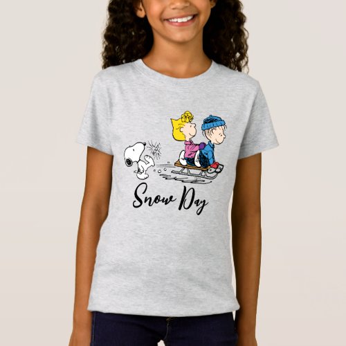 Peanuts  Snoopy Sally  Linus Sled Riding T_Shirt