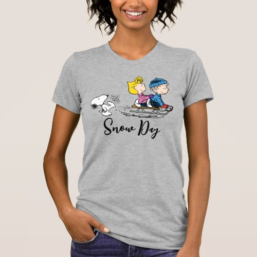 Peanuts  Snoopy Sally  Linus Sled Riding T_Shirt