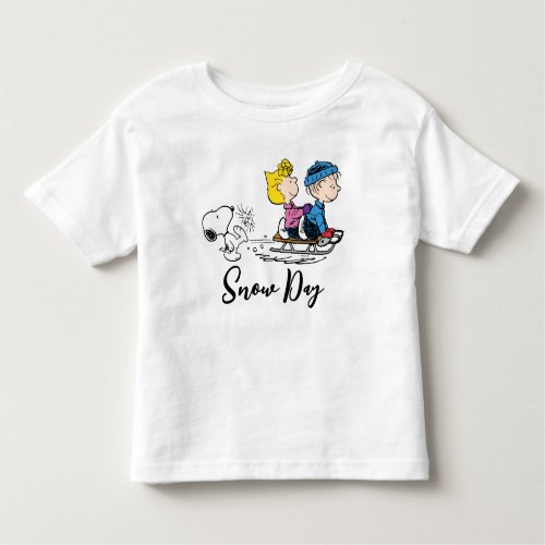 Peanuts  Snoopy Sally  Linus Sled Riding Toddler T_shirt
