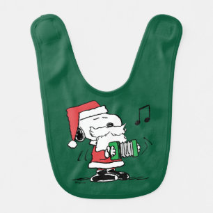 Peanuts   Snoopy Santa Claus Accordian Baby Bib