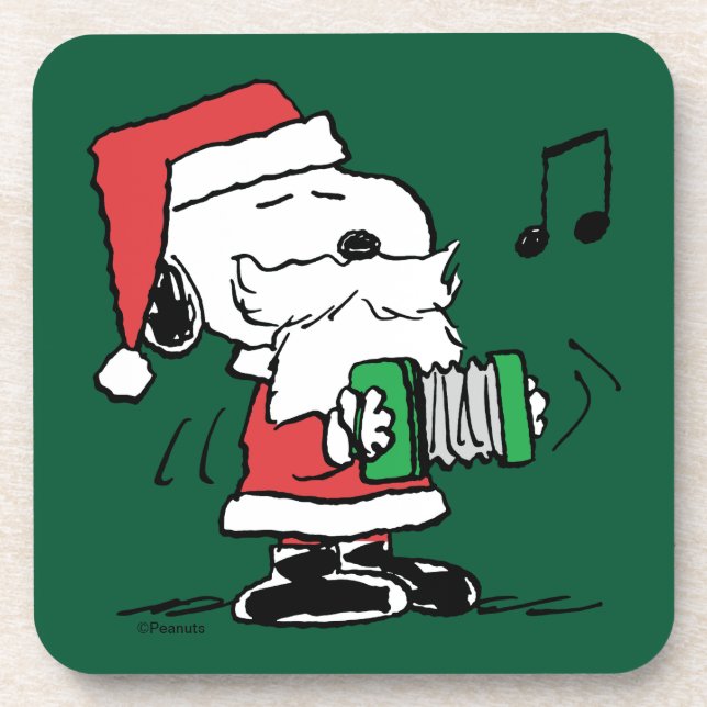 Peanuts | Snoopy Santa Claus Accordian Beverage Coaster (Front)