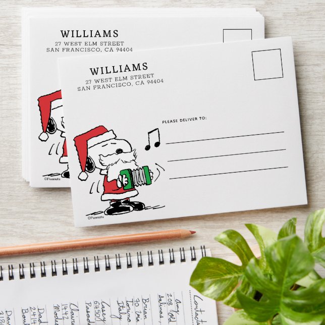 Peanuts | Snoopy Santa Claus Accordian Envelope (Stacked)
